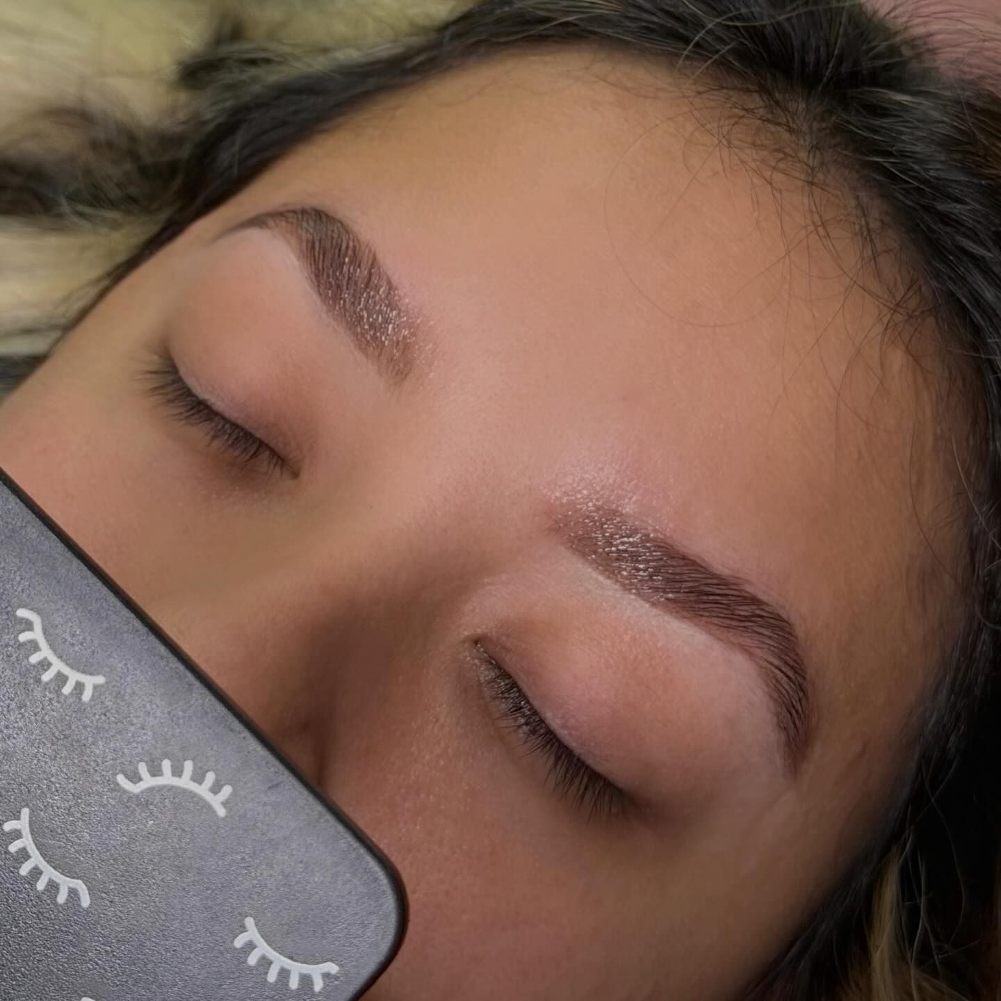 Lashes and brows, eyes closed